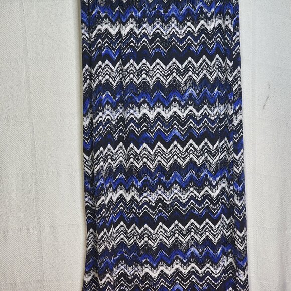 AB Studio Black White Royal Mixed Pattern Ruched Waist Poly Span Maxi Skirt XL - Picture 4 of 16